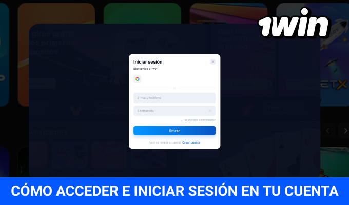 Inicio de sesión 1win cuenta personal